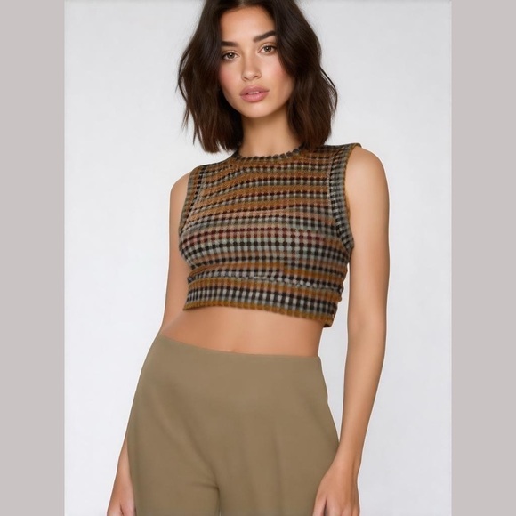 Zara Retro Cropped Sweater Vest - Size 13-14 - Picture 1 of 9